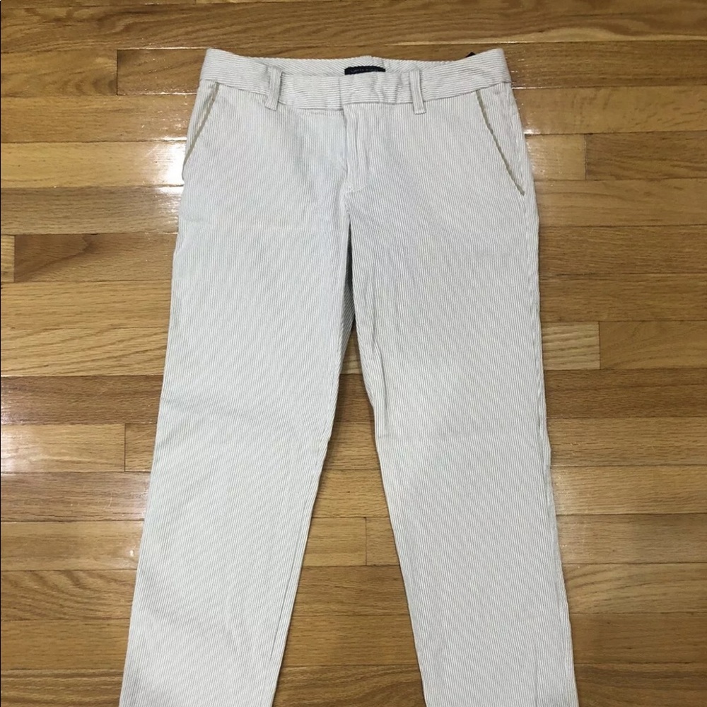 Women’s Tommy Hilfiger Dress Pants Beige White Stripes Size 2